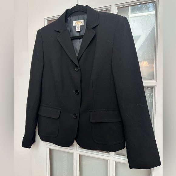 Vintage Talbots 100% Wool Classic Elegant Black Blazer Jacket Women’s Size 8 M - Picture 4 of 7